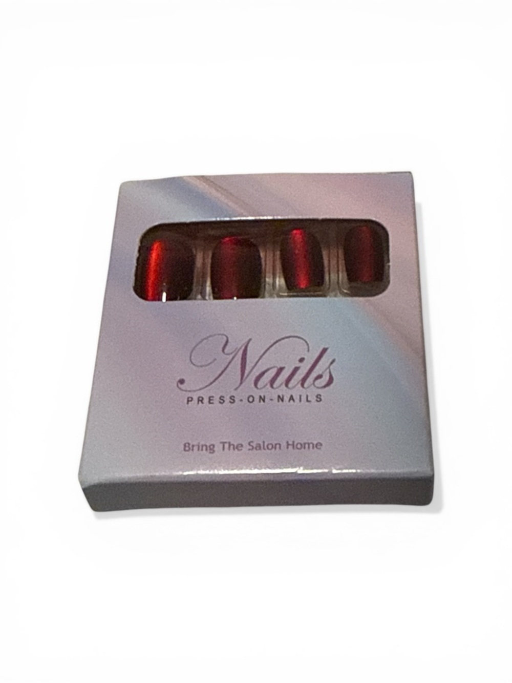 Unbranded Short Professional Nails Press-On Red Shimmery Set New